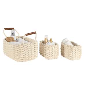 VERTUO Polyester & Cotton Storage Basket Beige