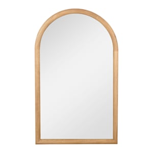 Miroir Sanibel en arche avec cadre en bois naturel 25 po x 40 po