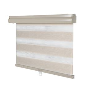 VERTUO Alternating Strip Roller Blind 24 in. x 84 in. Beige