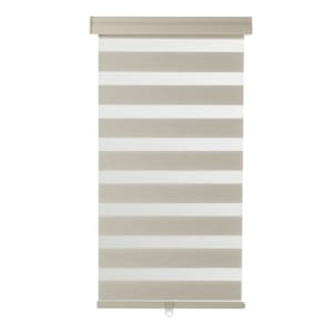 VERTUO Alternating Strip Roller Blind 24 in. x 84 in. Beige