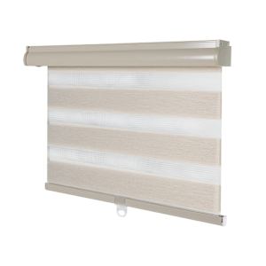 VERTUO Alternating Strip Roller Blind 33 in. x 84 in. Beige