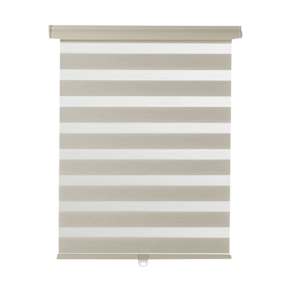 VERTUO Alternating Strip Roller Blind 33 in. x 84 in. Beige