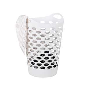 Plastic Laundry Basket White 65 L