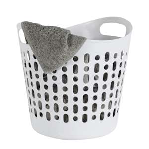 Plastic Laundry Basket White 32 L