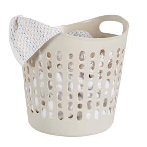 Plastic Laundry Basket Beige 32 L