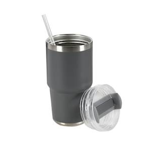 Verre isotherme avec paille gris 591 ml