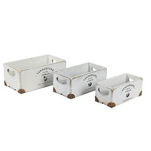 VERTUO Set of 3 Decorative Wooden Crates