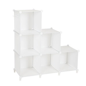 PRATICO White Modular 6-Cube Shelf