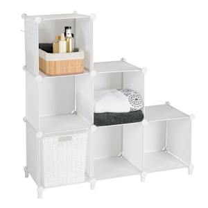 PRATICO White Modular 6-Cube Shelf