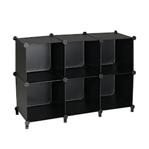 PRATICO Black Modular 6-Cube Shelf