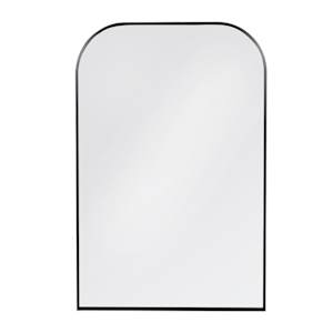 Miroir moderne en arche avec cadre en aluminium noir 24 po x 36 po