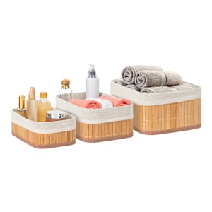 Set of 3 Bamboo Storage Baskets