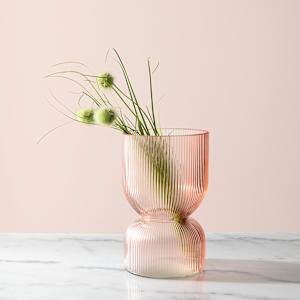 Vase décoratif en verre rose VERTUO