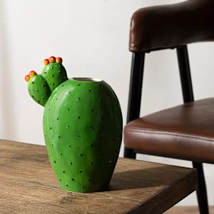 VERTUO Decorative Ceramic Vase Cactus Green