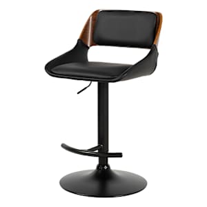 Tabouret Lilo noir et noyer ASTELLA