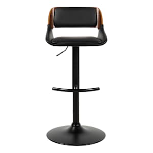 Tabouret Lilo noir et noyer ASTELLA