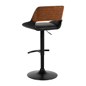 Tabouret Lilo noir et noyer ASTELLA