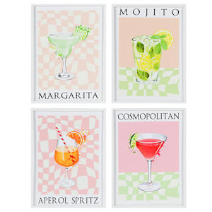 Ensemble 4 cadres Cocktails ASTELLA