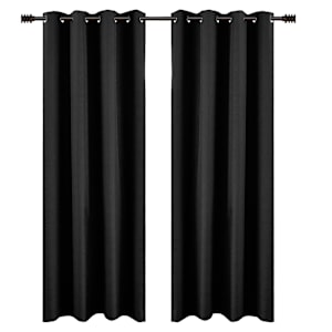 VERTUO Blackout Grommet Curtains Black 54 in. x 84 in. Pkg/2