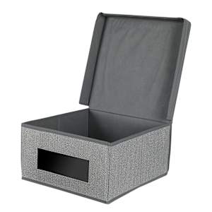 Foldable Storage Box Grey 12 1/4 in.