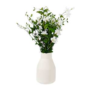 VERTUO Artificiel Flower with White Ceramic Vase