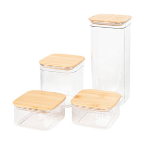 Ensemble de 4 contenants en plastique clair