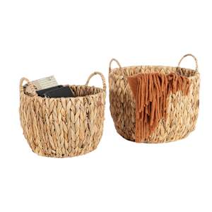 VERTUO Set of 2 Natural Fibres Storage Baskets