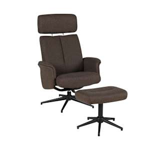 ASTELLA Maxim Swivelling and reclining Armchair with Footrest Brown