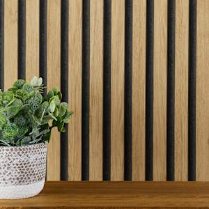 Peel & Stick Wallpaper Oak Slat Wood