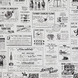 Peel & Stick Wallpaper Published Charcoal