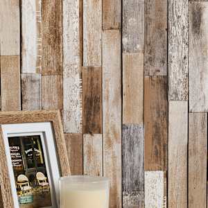 Peel & Stick Wallpaper Weathered Plank Barn