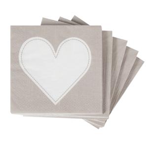 Serviettes de table coeur Pqt/20