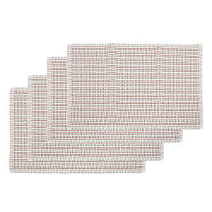 Napperons rectangulaires tissés beige orange et vert 13 po x 18 7/8 po Pqt/4
