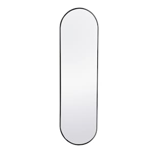 Ovation Oval Mirror with Black Aluminum Frame 14 1/2 in. x 48 in.