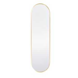Ovation Oval Mirror with Brass Finish Aluminum Frame 14 1/2 in. x 48 in.