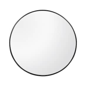 Round Mirror with Black Aluminum Frame 20 in.