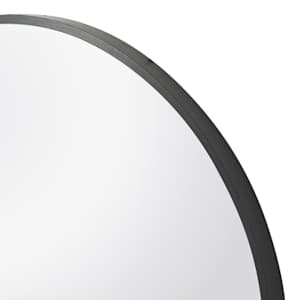 Round Mirror with Black Aluminum Frame 20 in.