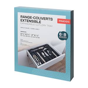 Casier de rangement extensible en plastique pour ustensiles PRATICO