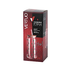 VERTUO Fir Trees Glass and Straw 590 ml