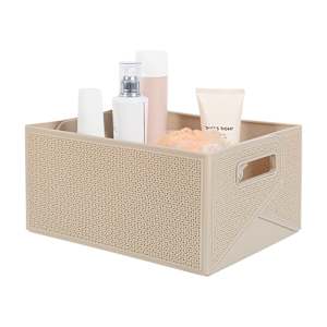 Bac de rangement pliable beige 11 L