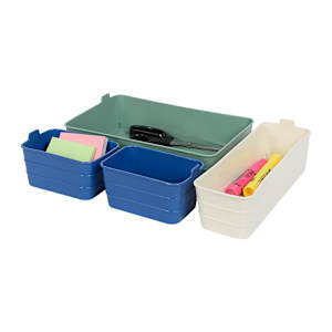 Ensemble de 4 plateaux de rangement en plastique