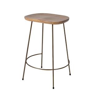 Tabouret Taro naturel et laiton antique ASTELLA