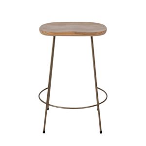 Tabouret Taro naturel et laiton antique ASTELLA
