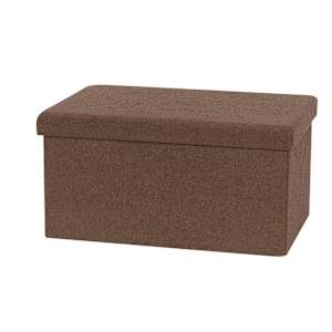 ASTELLA Brown Teddy Foldable Storage Ottoman 29 7/8 in.