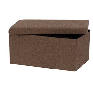 ASTELLA Brown Teddy Foldable Storage Ottoman 29 7/8 in.