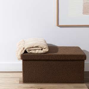 ASTELLA Brown Teddy Foldable Storage Ottoman 29 7/8 in.