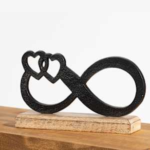 Décoration Signe infini avec cœurs sur socle