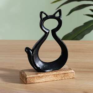 Sitting Cat Decoration on Base