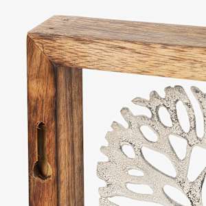 Décoration murale Arbre et silhouette en bois et aluminium 13 3/4 po x 7 1/2 po ASTELLA