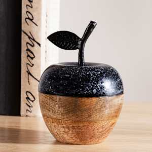 Décoration coffret pomme avec feuille